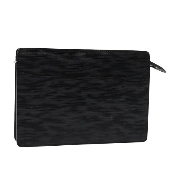LOUIS VUITTON Epi Pochette Homme Clutch Bag Black Noir - Picture 1 of 16